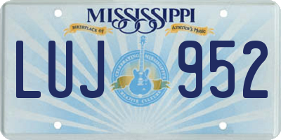 MS license plate LUJ952