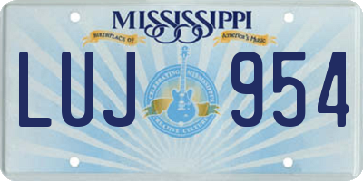 MS license plate LUJ954