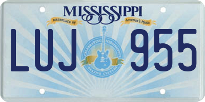 MS license plate LUJ955