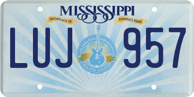 MS license plate LUJ957