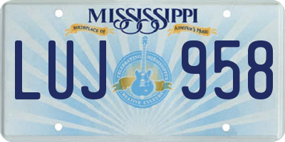 MS license plate LUJ958