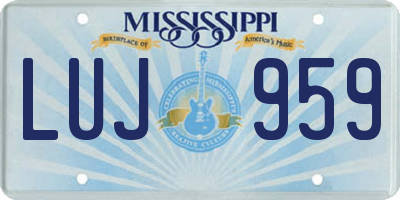 MS license plate LUJ959
