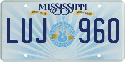 MS license plate LUJ960