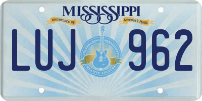 MS license plate LUJ962
