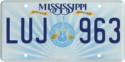 MS license plate LUJ963