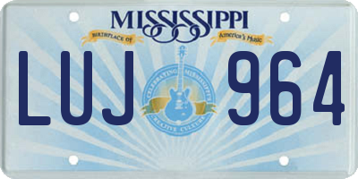 MS license plate LUJ964