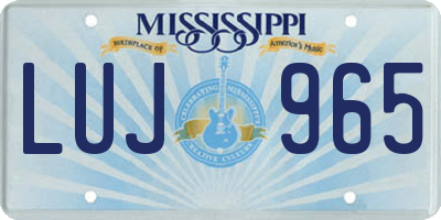MS license plate LUJ965