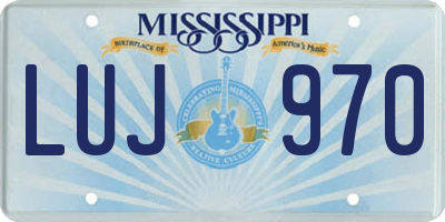 MS license plate LUJ970