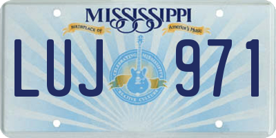 MS license plate LUJ971