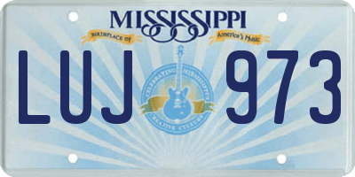 MS license plate LUJ973