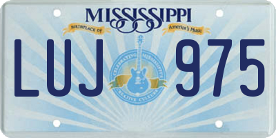MS license plate LUJ975