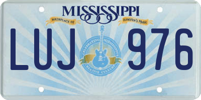 MS license plate LUJ976