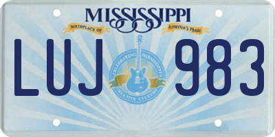 MS license plate LUJ983