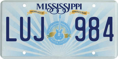 MS license plate LUJ984