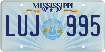 MS license plate LUJ995