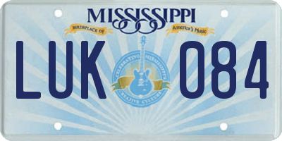 MS license plate LUK084
