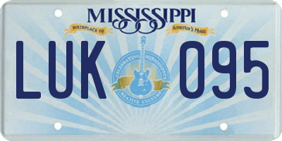 MS license plate LUK095