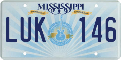 MS license plate LUK146