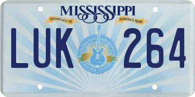MS license plate LUK264
