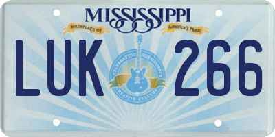 MS license plate LUK266