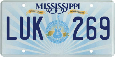 MS license plate LUK269