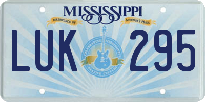 MS license plate LUK295
