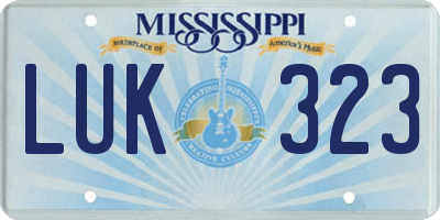 MS license plate LUK323