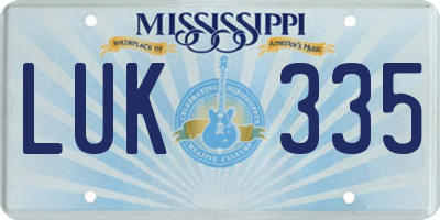 MS license plate LUK335