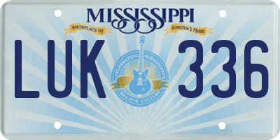 MS license plate LUK336