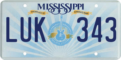 MS license plate LUK343