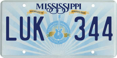 MS license plate LUK344