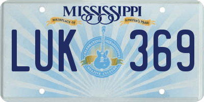 MS license plate LUK369