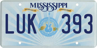 MS license plate LUK393