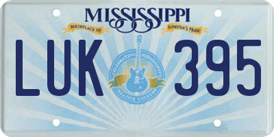 MS license plate LUK395