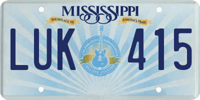 MS license plate LUK415
