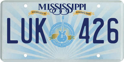 MS license plate LUK426
