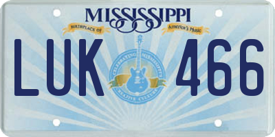 MS license plate LUK466