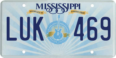 MS license plate LUK469