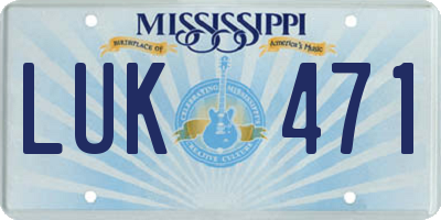 MS license plate LUK471