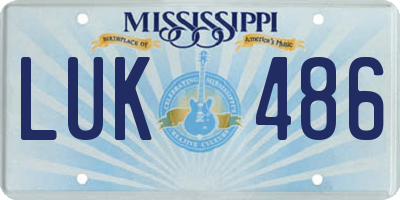 MS license plate LUK486