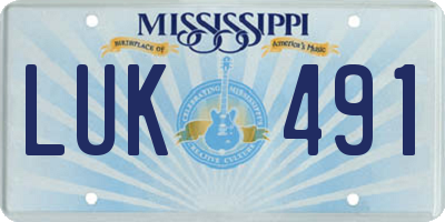MS license plate LUK491