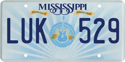 MS license plate LUK529