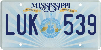 MS license plate LUK539