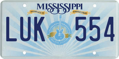 MS license plate LUK554