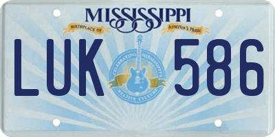 MS license plate LUK586