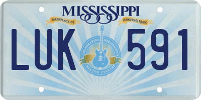 MS license plate LUK591
