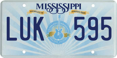 MS license plate LUK595