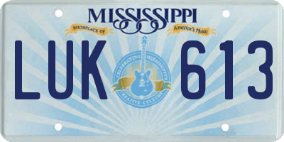 MS license plate LUK613