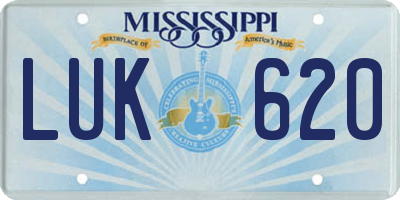 MS license plate LUK620