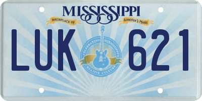 MS license plate LUK621